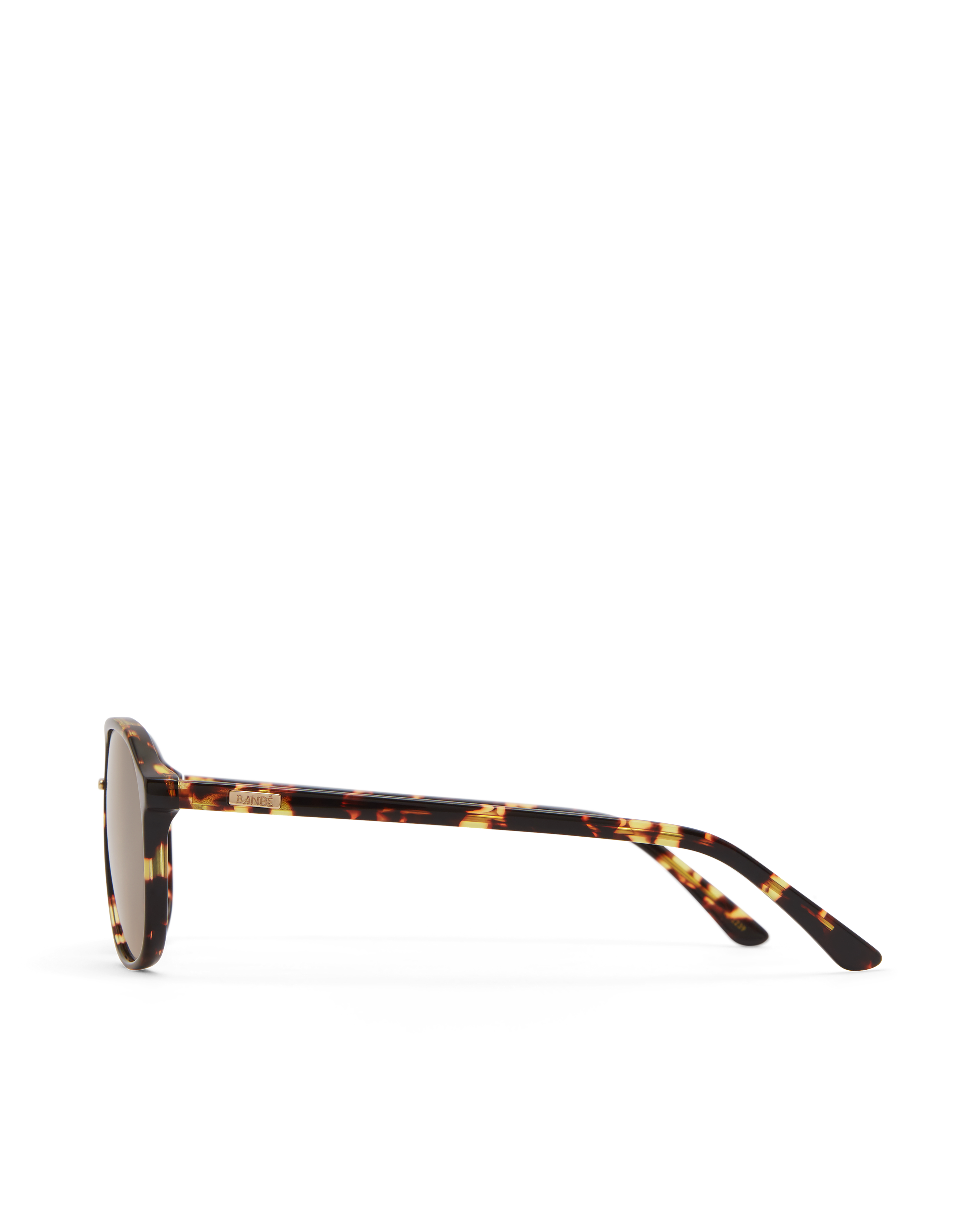 Women's aviator sunglasses in amber tort colourway featuring an oversized modified aviator silhouette with flat-top brow bar, double bridge, angular navigator-inspired shaping, and slim arms for a bold, contemporary look with full coverage.