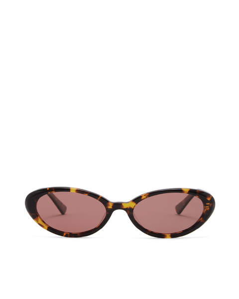 Banbé The Iris Havana Tort Sunglasses with Melon Lenses Round tortoise sunglasses with orange lenses: Palm | TBD Eyewear main image 4