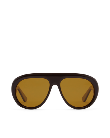 Oversized brown aviator sunglasses 