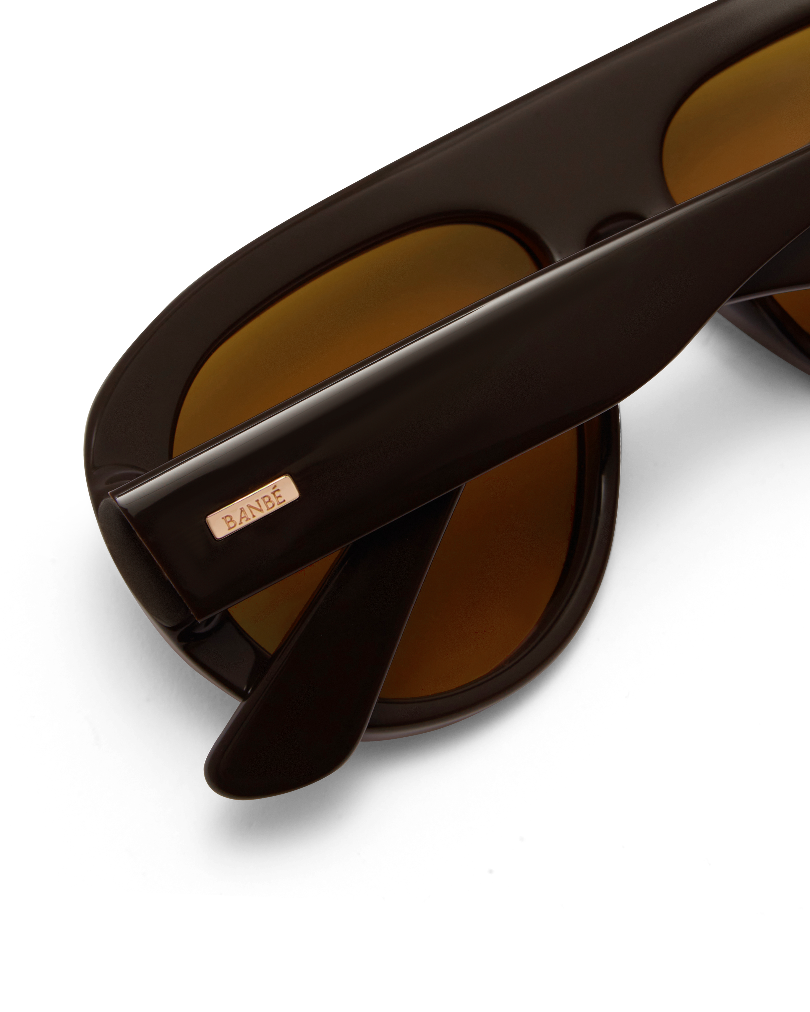 Oversized brown aviator sunglasses 