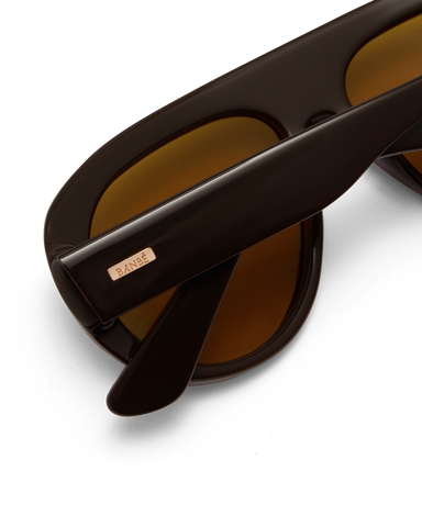 Oversized brown aviator sunglasses 